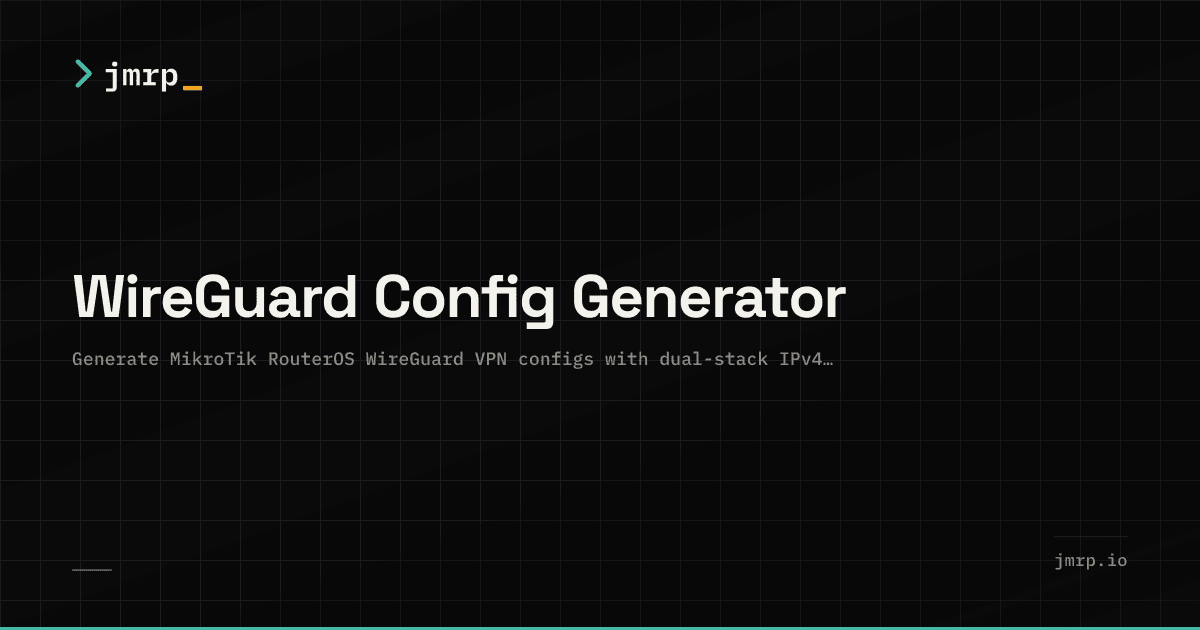 WireGuard Config Generator | José Manuel Requena Plens